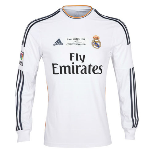 13-14 Real Madrid Retro Home Long Sleeve Soccer Jersey Shirt